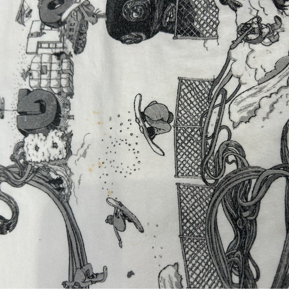 Men’s Doodle Snowboard T-shirt white collectible Burton stains see photos - Picture 4 of 4